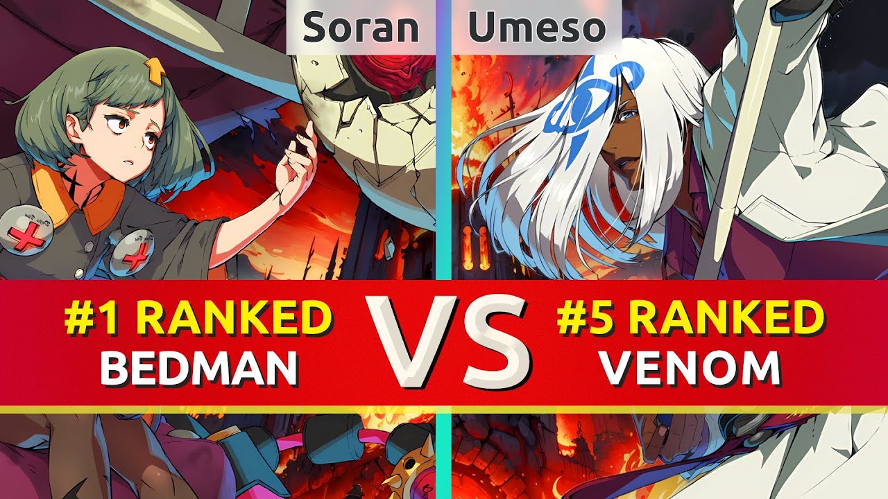 GGST ▰ Zeromiku (#1 Ranked Bedman) vs Umeso (#5 Ranked Venom). High Level Gameplay