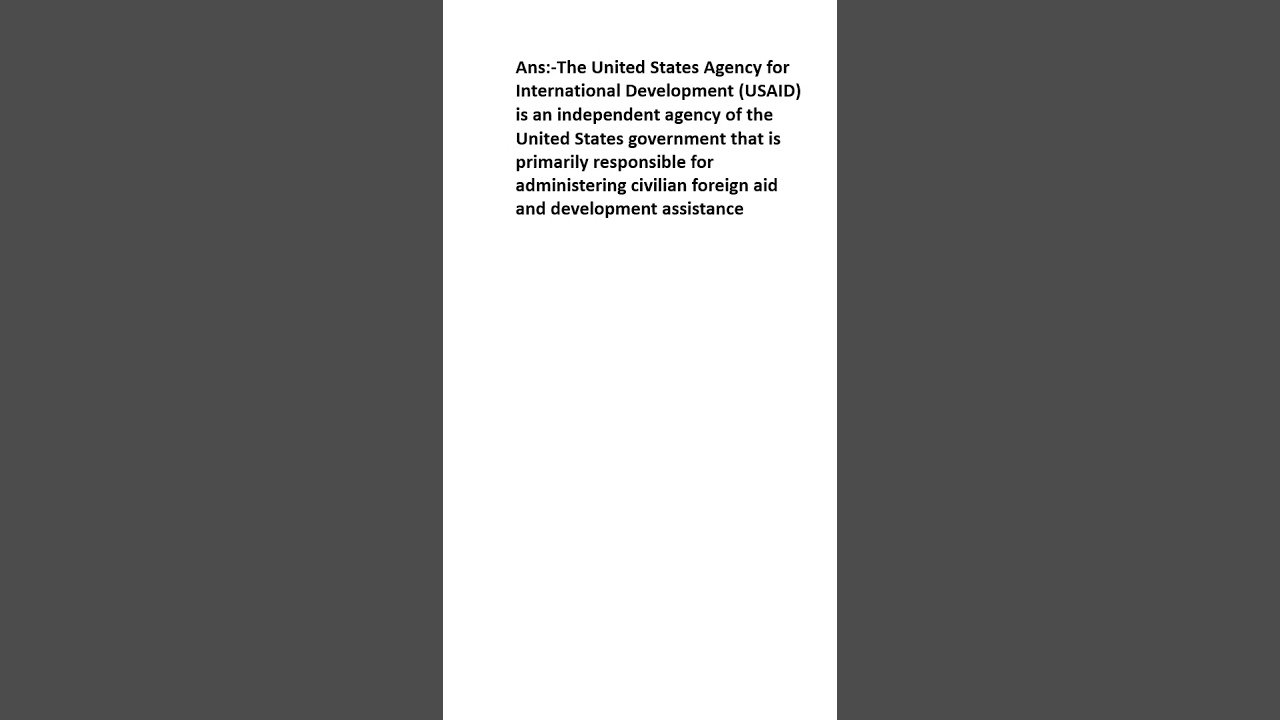 What is United States Agency for International Development?