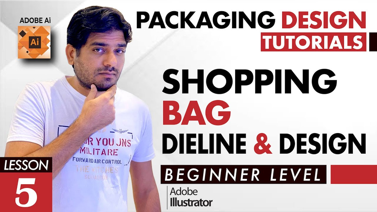 Packaging Design Course - Lesson # 5 - How to Create Shopping Bag Dieline & Design - 3D View