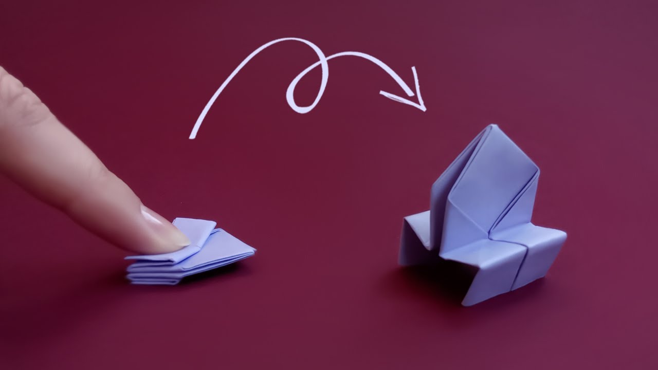 Оригами ракета: простая прыгающая игрушка из бумаги без клея • Easy Origami Toy