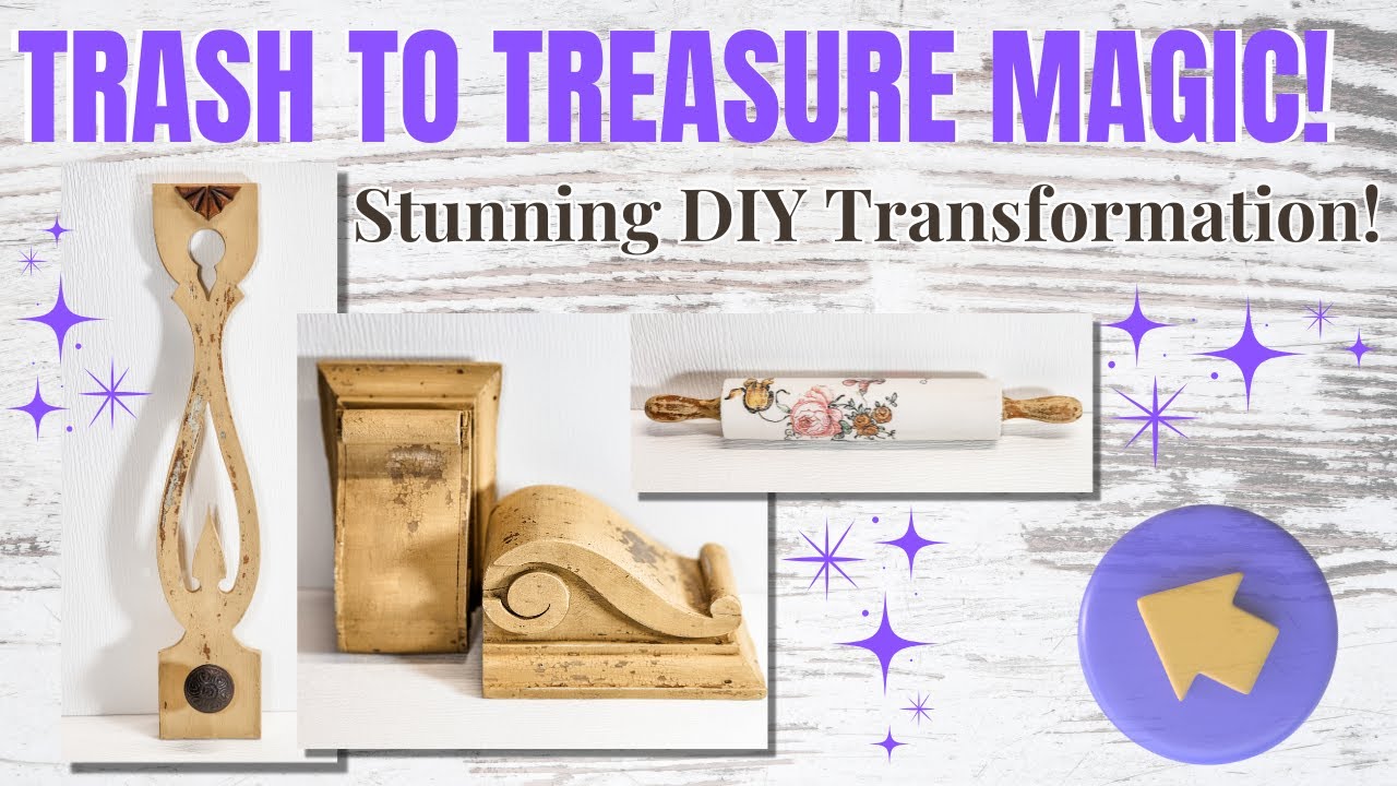 From Trash to TREASURE: Mind-Blowing Upcycle with Salvaged Wood, Corbels & a Rolling Pin! 😱✨