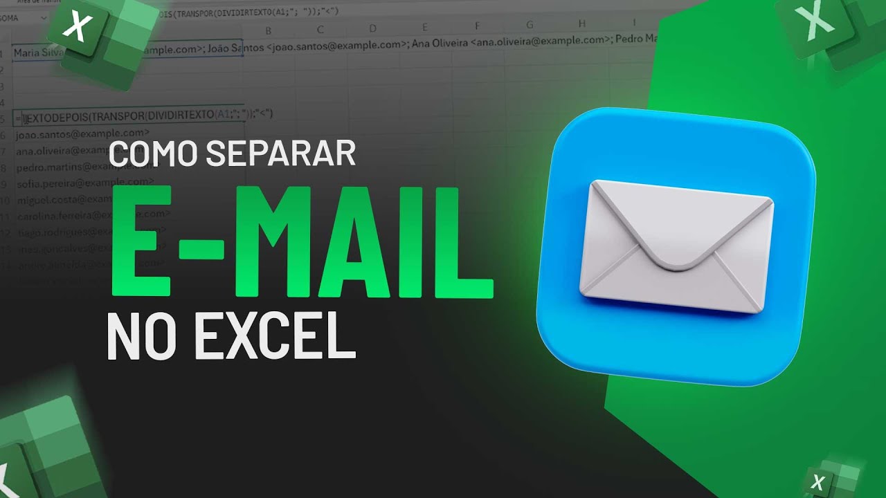 Como SEPARAR E-MAILS no Excel [Como Organizar Base de E-mails] Passo a Passo