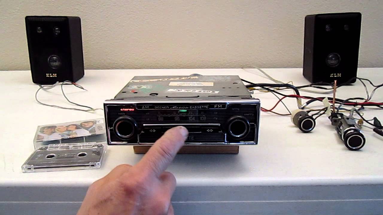 1970 Becker Mexico AM-FM Cassette Car Radio showing operation & sound