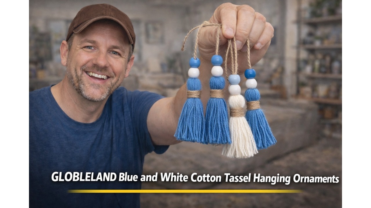 🧿 GLOBLELAND Blue and White Cotton Tassel Hanging Ornaments Review 🏺