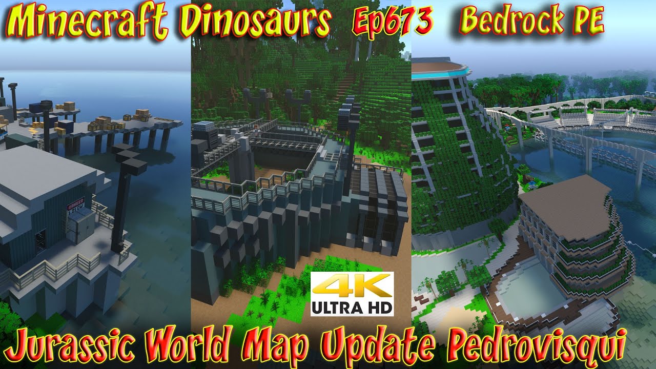 Карта Юрского периода от компании Pedrovisqui. Демонстрация 4K60FPS Minecraft Dinosaurs Ep673