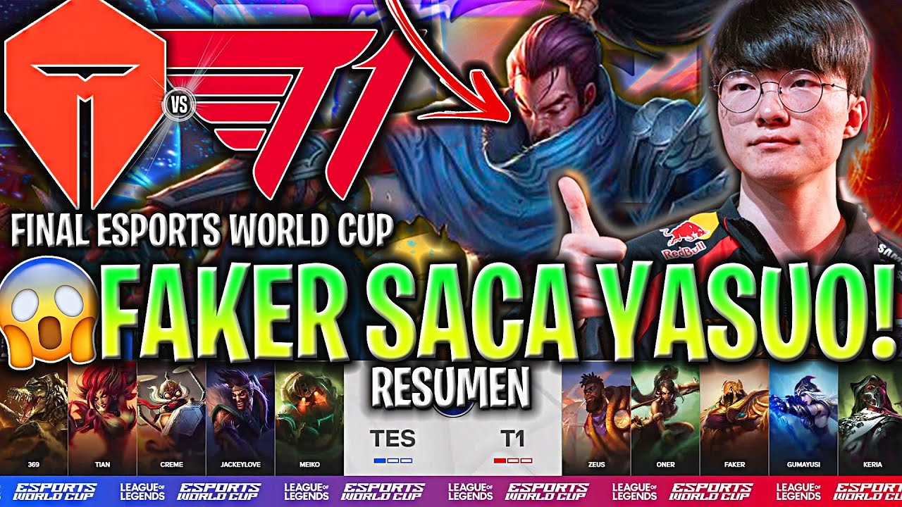 FAKER JUEGA YASUO EN LA FINAL MÁS ÉPICA!😱 - T1 vs TES Resumen Completo EWC 2024 Final