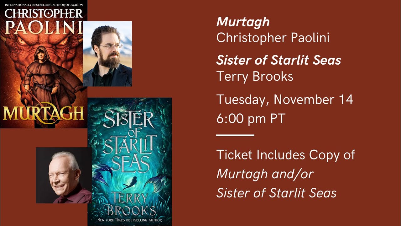 Christopher Paolini and Terry Brooks in Conversation with Robin Hobb