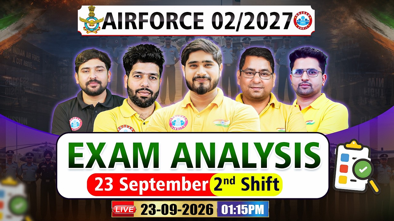 Airforce 2 2027 Exam Analysis | 23 Sep Shift 2nd | Airforce 2nd Shift Paper Review & Answer Key