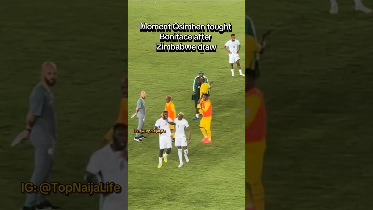 Osimhen fights Boniface on the field: Two Victors Fighting