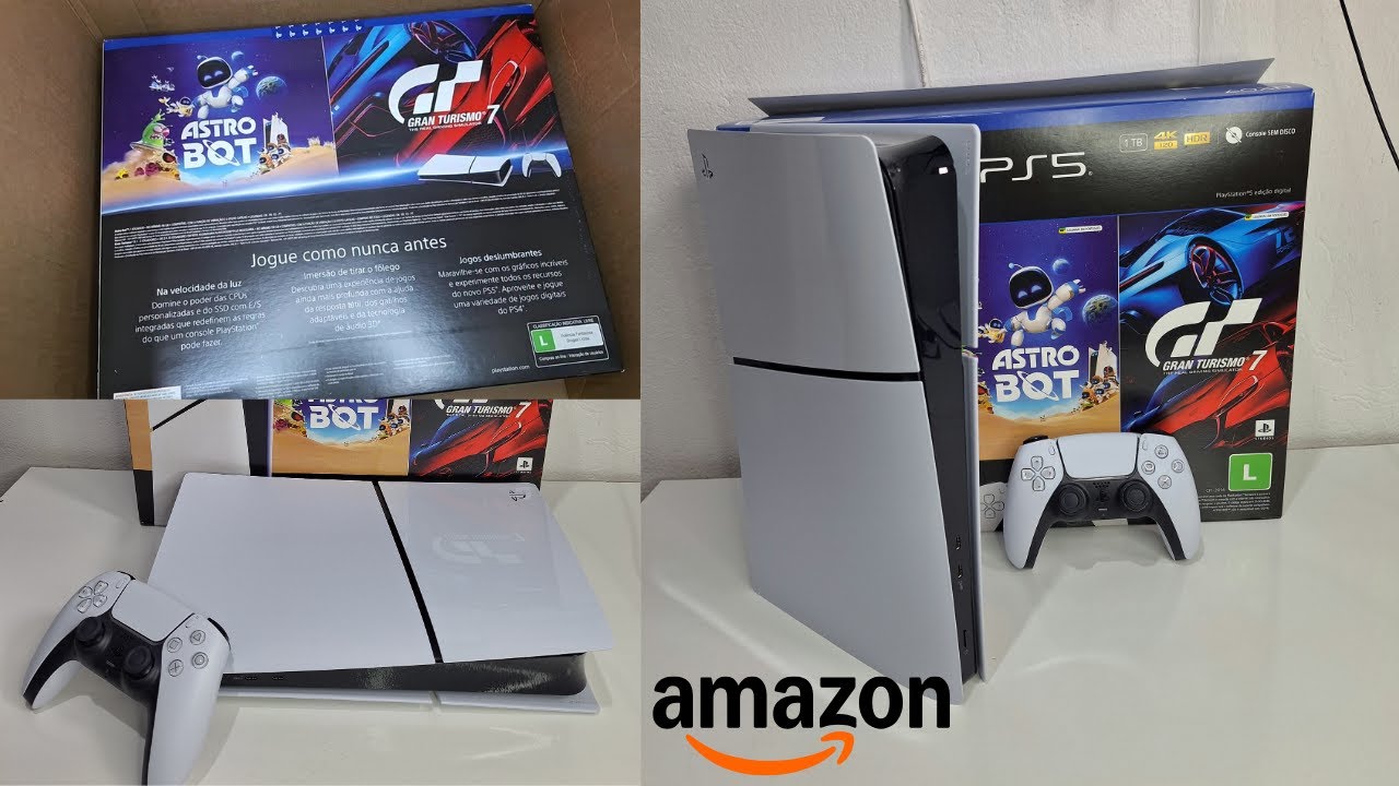 PlayStation5 Slim Digital com Astro Bot e Gran Turismo - Comprado na Amazon - Unboxing
