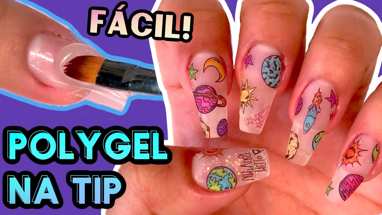 POLYGEL na TIP + decoração com ADESIVOS DA SHEIN