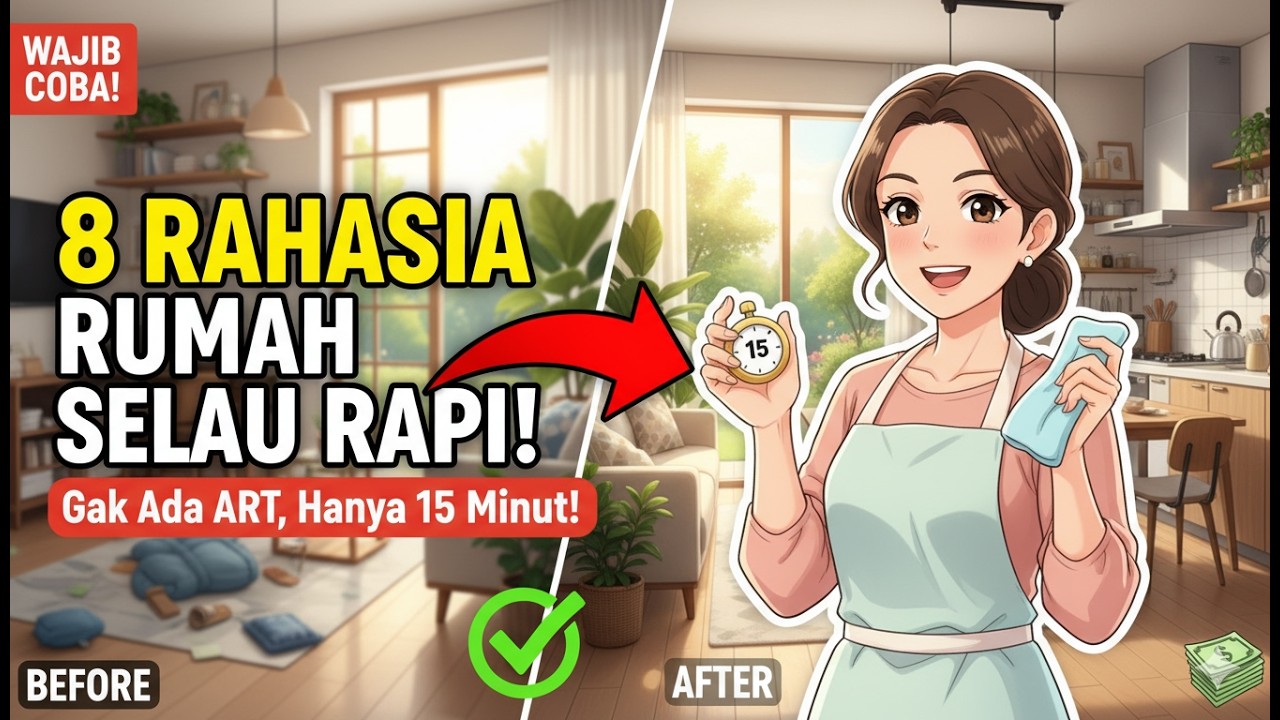 8 Rahasia Emak emak Rumah Selalu Rapi Tanpa ART, Cukup 15 Menit!
