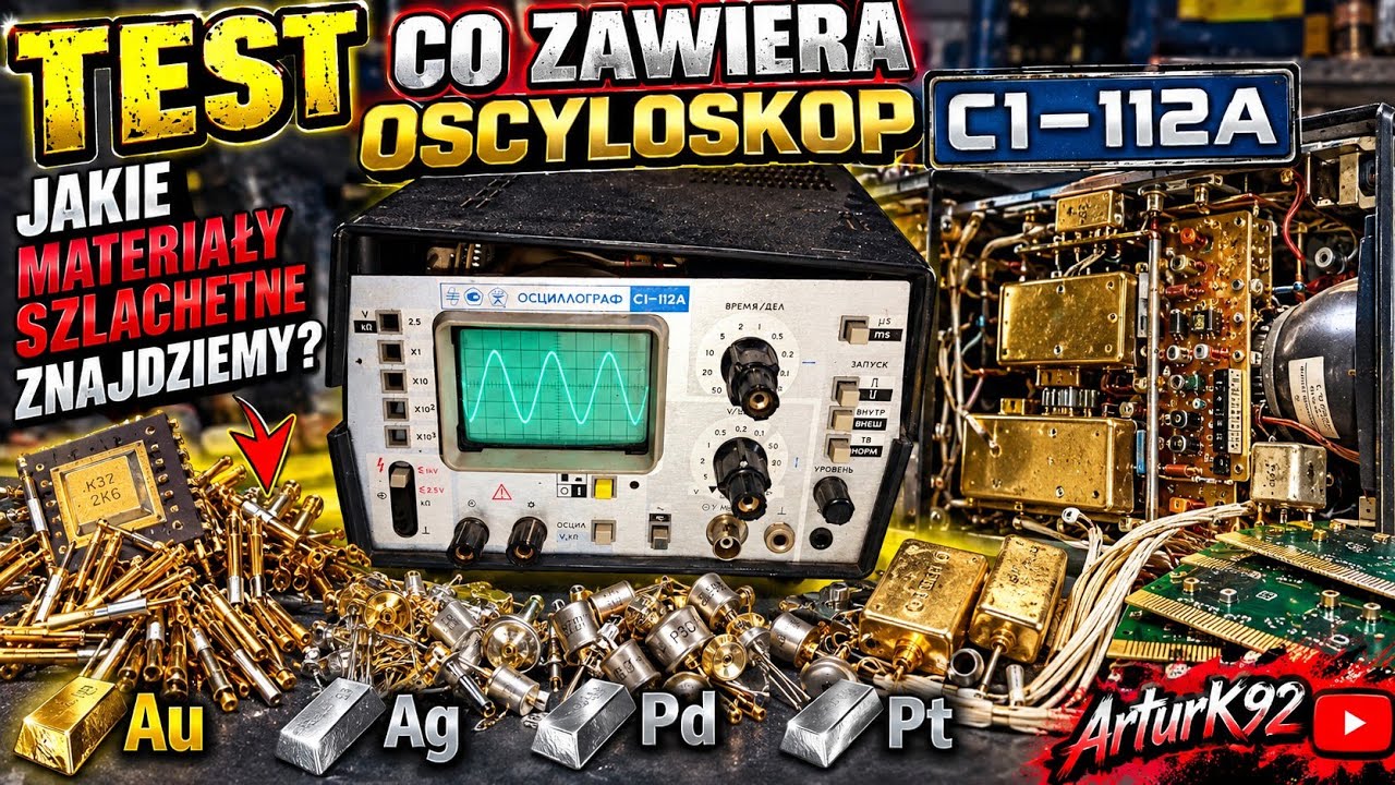 STARY RADZIECKI OSCYLOSKOP &ndash; CO SKRYWA W ŚRODKU?  Au &bull; Ag &bull; Pd C1-112A ROZEBRANY
