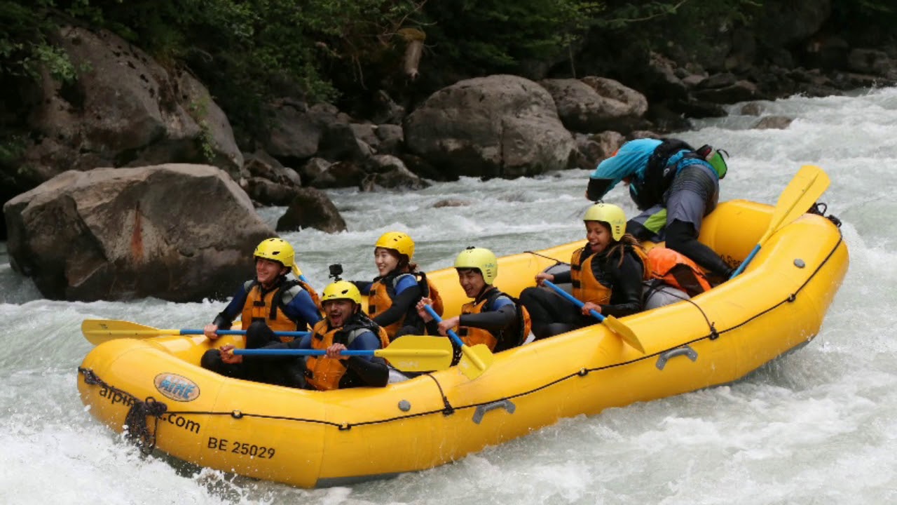 River rafting in Lutschine river in Interlaken,  Switzerland