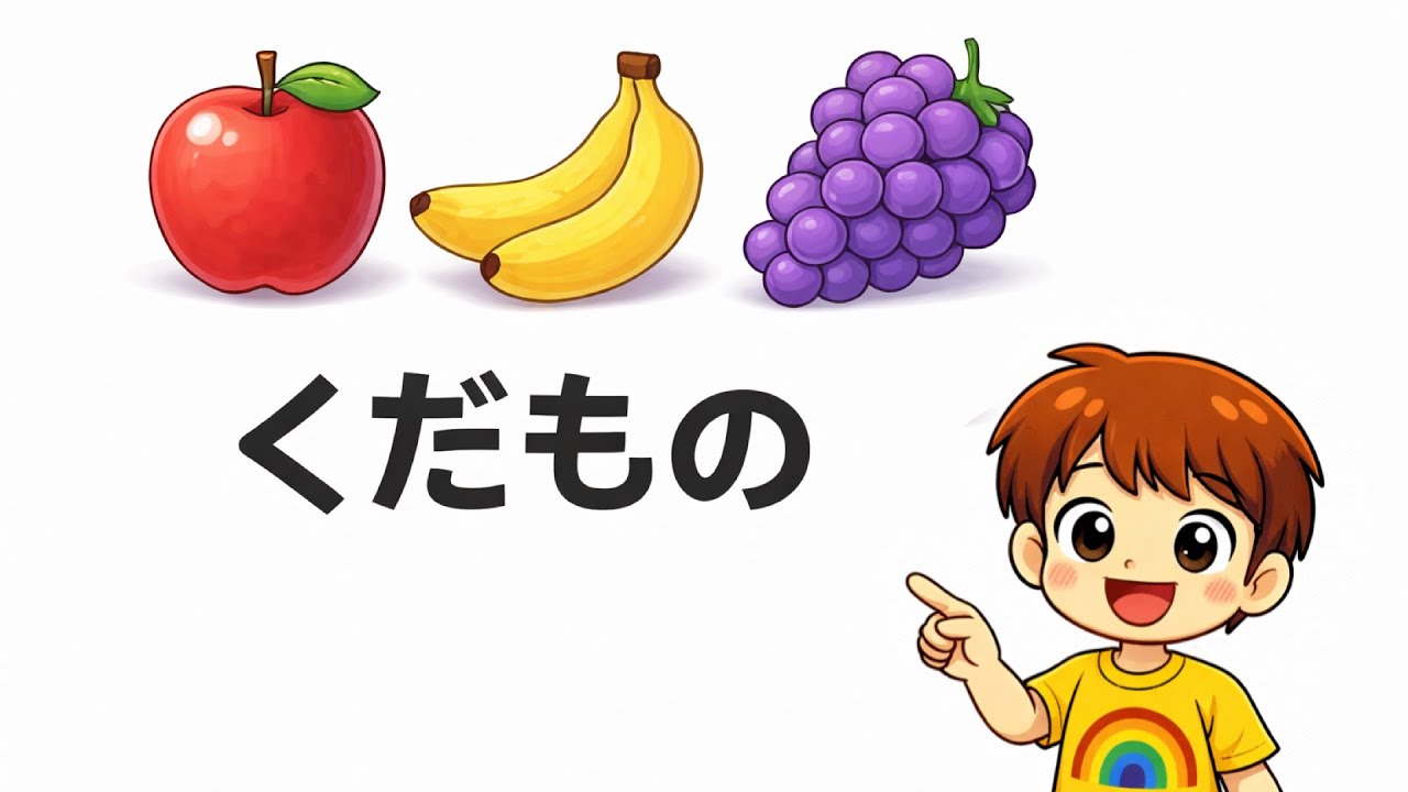 【知育】フラッシュカード/果物のなまえ
