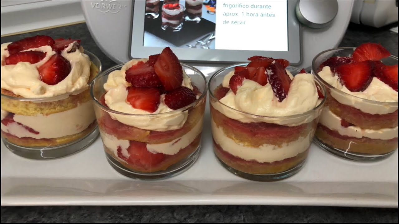 Tiramisú de fresas con thermomix/Realizado por Justa Molina                    #JustaMolina #Postres