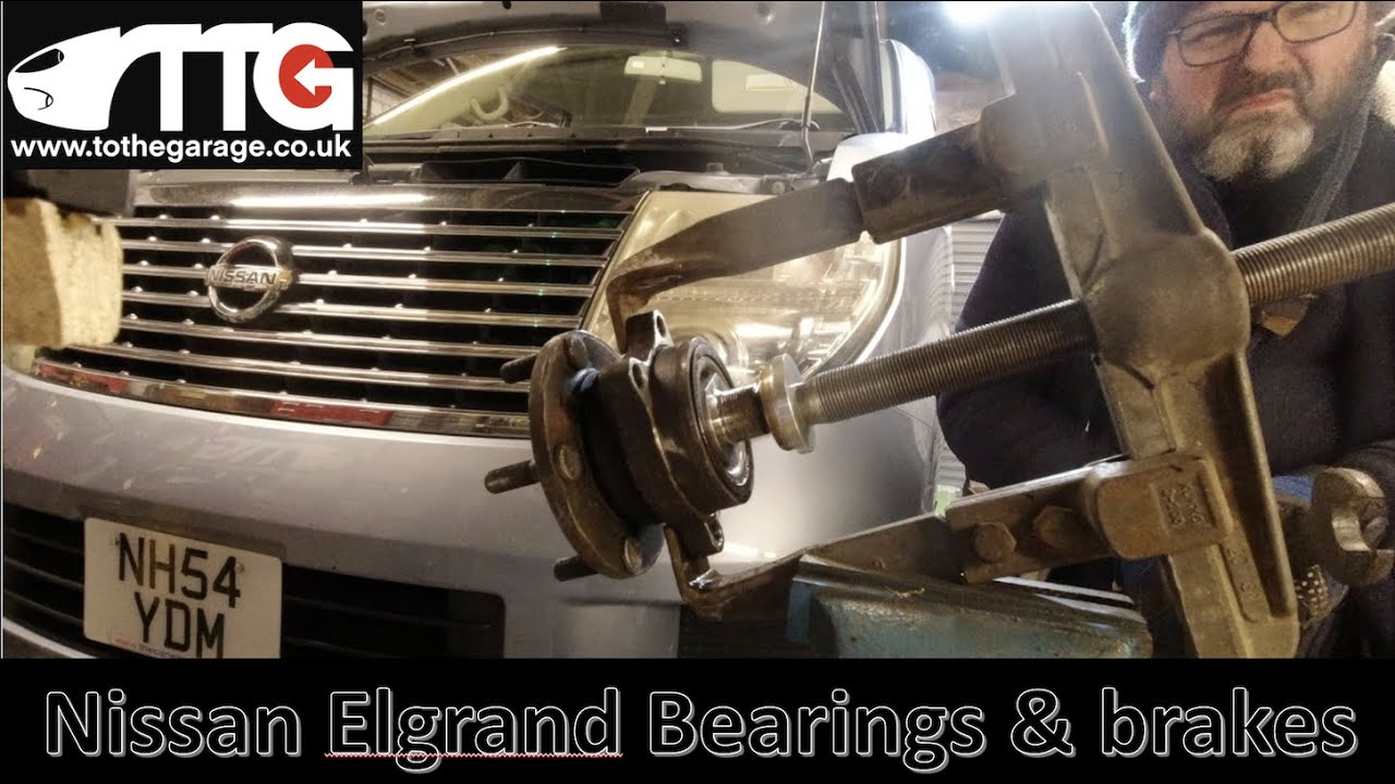 NISSAN ELGRAND Droning noise eliminated by front wheel Bearing and brake pad change.