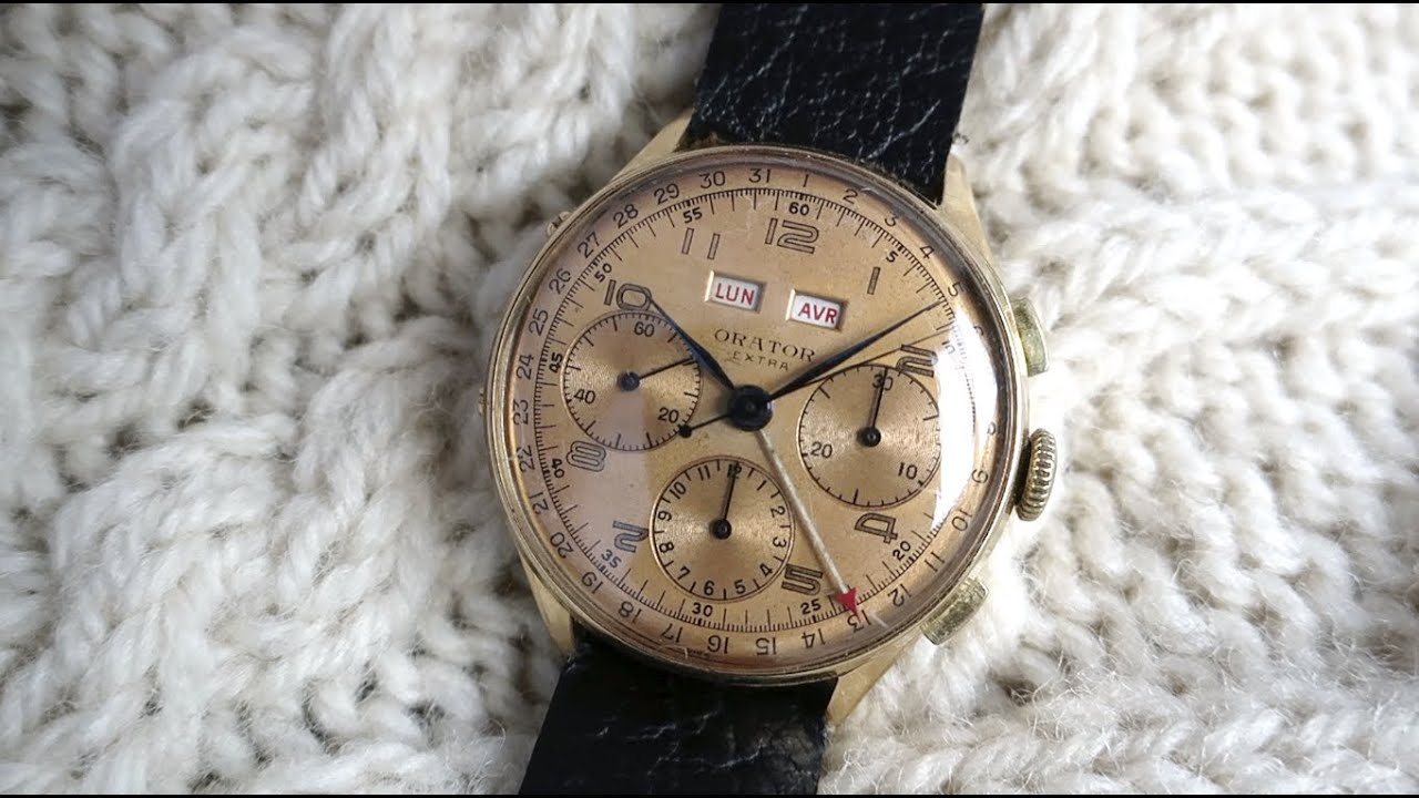 Orator Extra Dato-Compax Valjoux 72C 18K 1940's