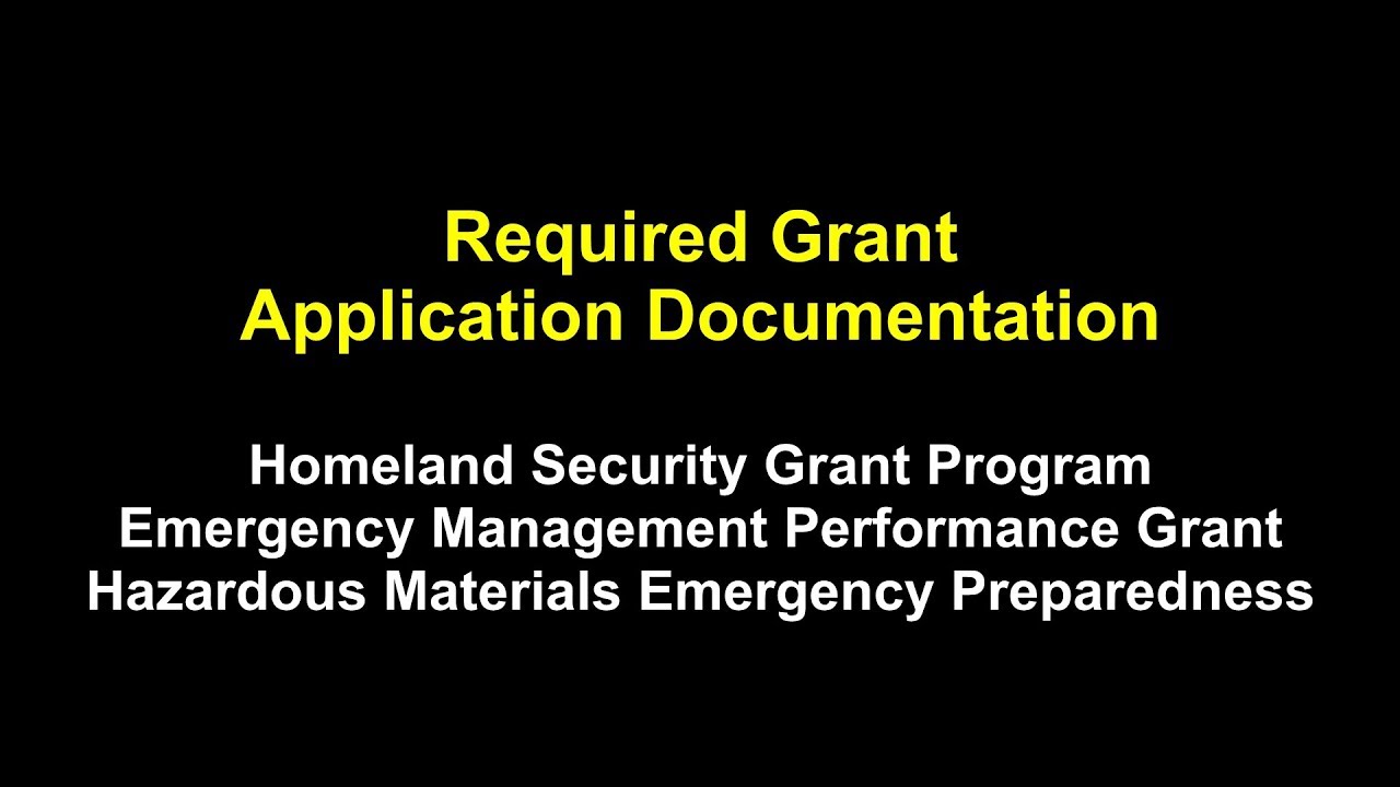 Non-Disaster Grants: Required Grant Application Documentation