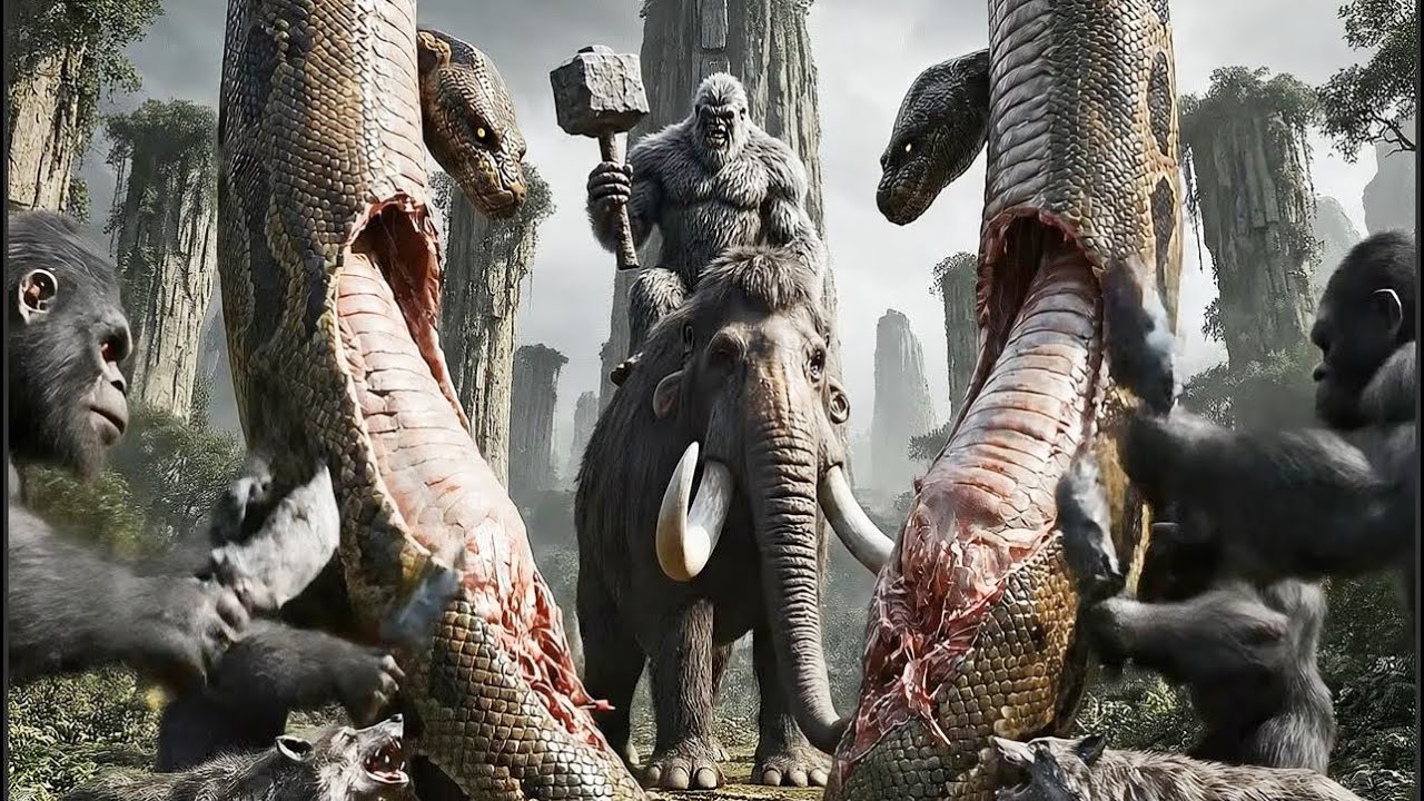 Prehistoric Humans vs Titanoboa: The Deadliest Battle in Ancient History 3!