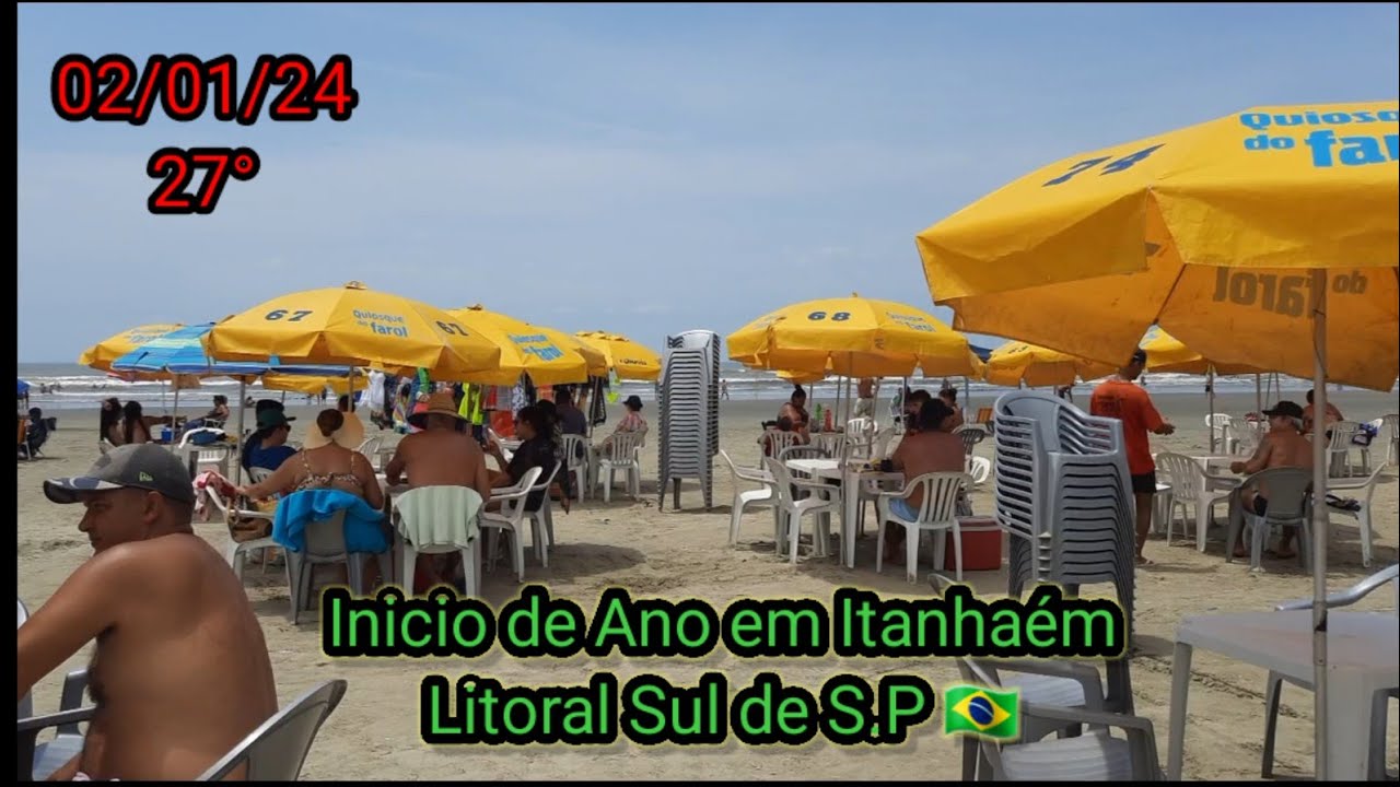 Itanhaém 02/01/24 - Praia do Bopiranga / Grandep e Cibratel 2, nesta Terça-feira 27°