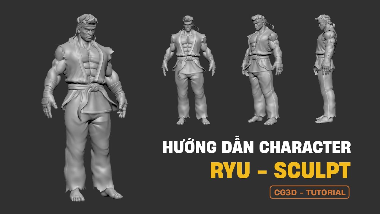 Tự học dựng nhân vật 3D Ryu (Street Fighter) | PART 08 | Final Cloth | CG3D TUTORIAL #ryu
