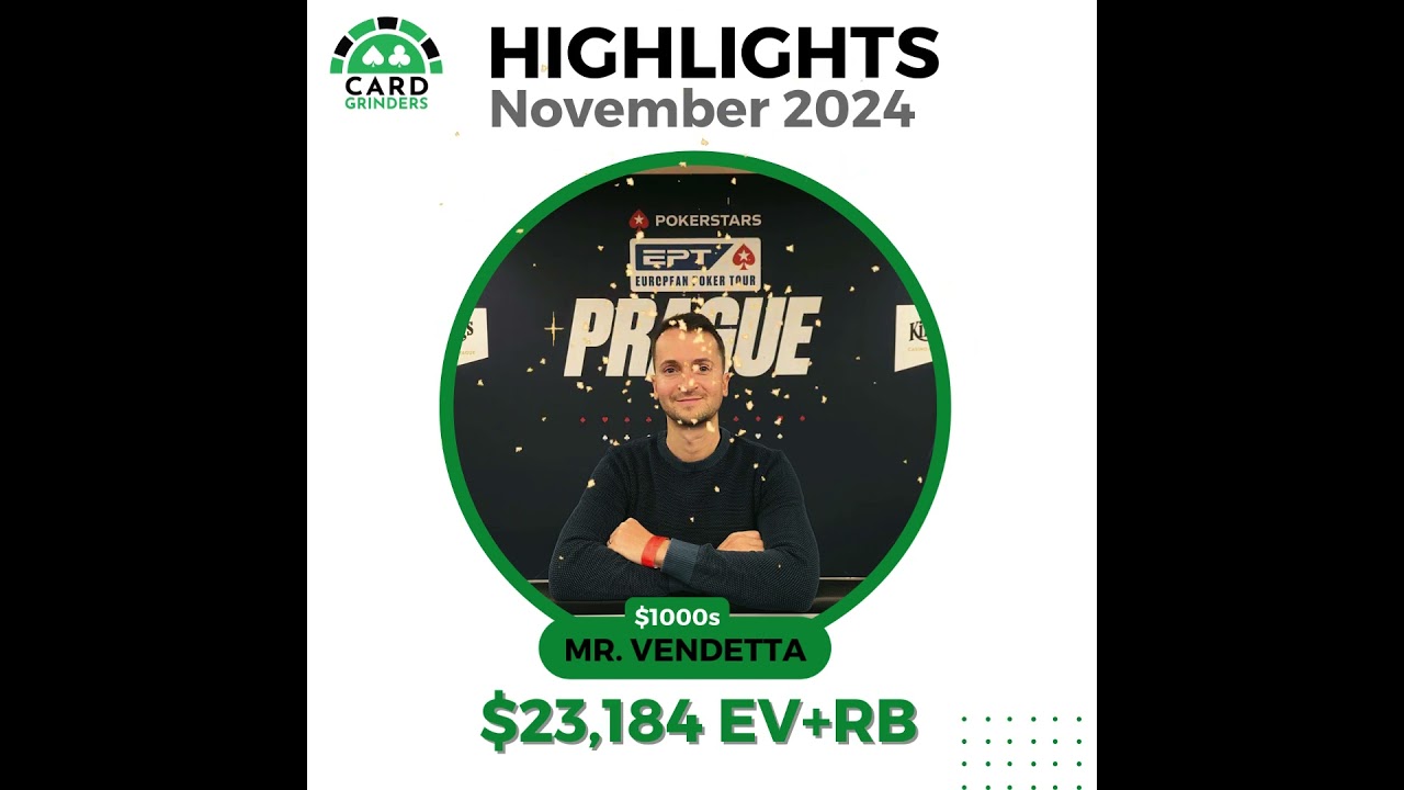 Coach Mr. Vendetta’s November Highlight: $23,184 EV+RB at $1k Stakes | Monthly Poker Success