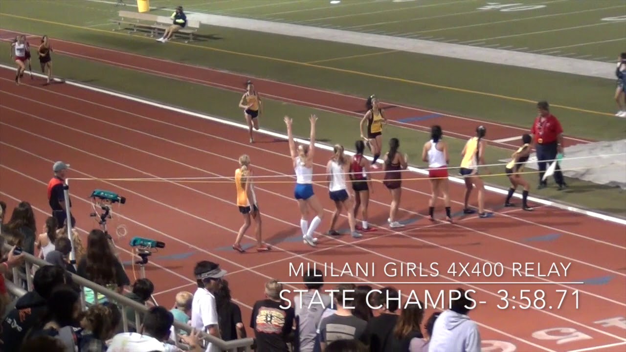 HHSAA Track Champs 2018 (Girls 4x4 Final) EPIC FINISH!!!