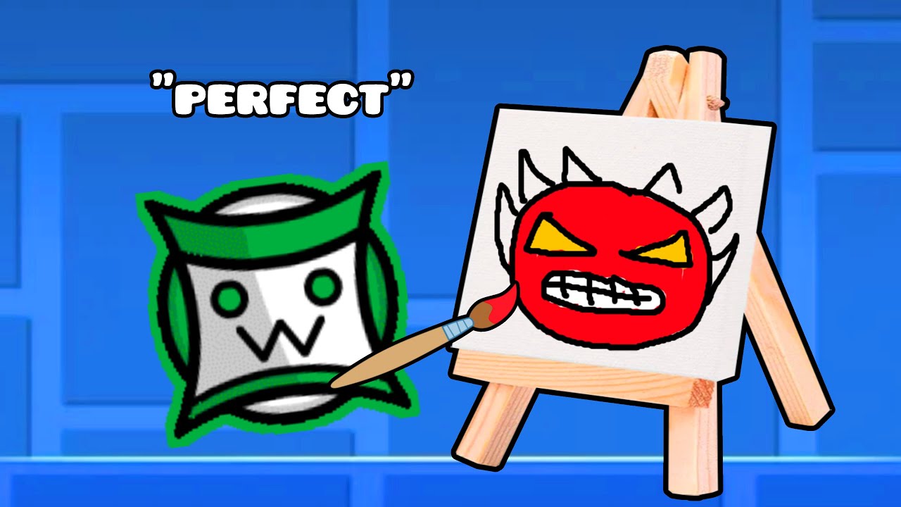 Drawing Geometry Dash Extreme Demons (Terribly)