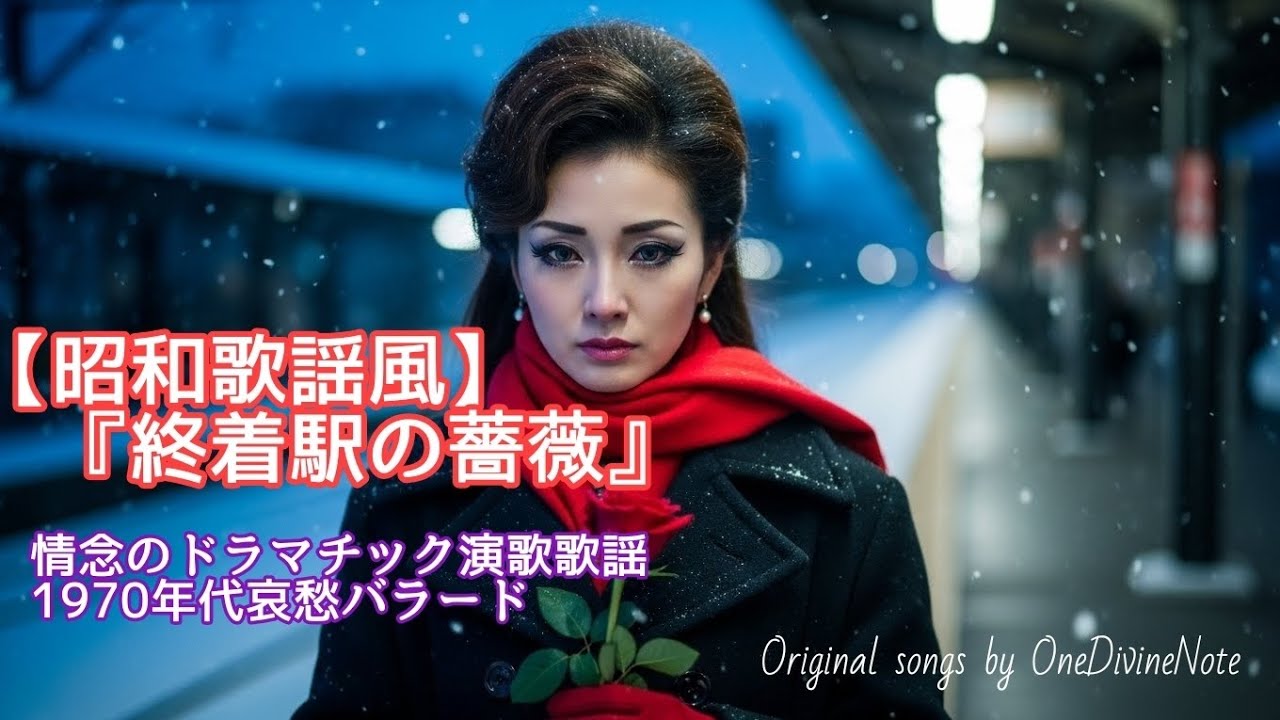 【昭和歌謡】終着駅の薔薇 - 情念のドラマチック演歌歌謡・70年代哀愁バラード #昭和レトロ #バラード #originalsong #aimusic 