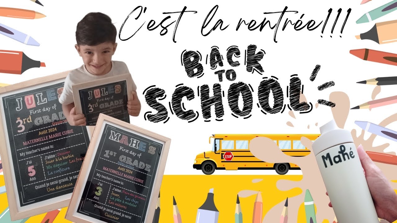 BACK TO SCHOOL 2024🍎🎓✏️📔 DIY/ Pancarte de rentrée, Étiquetages & Organisation!