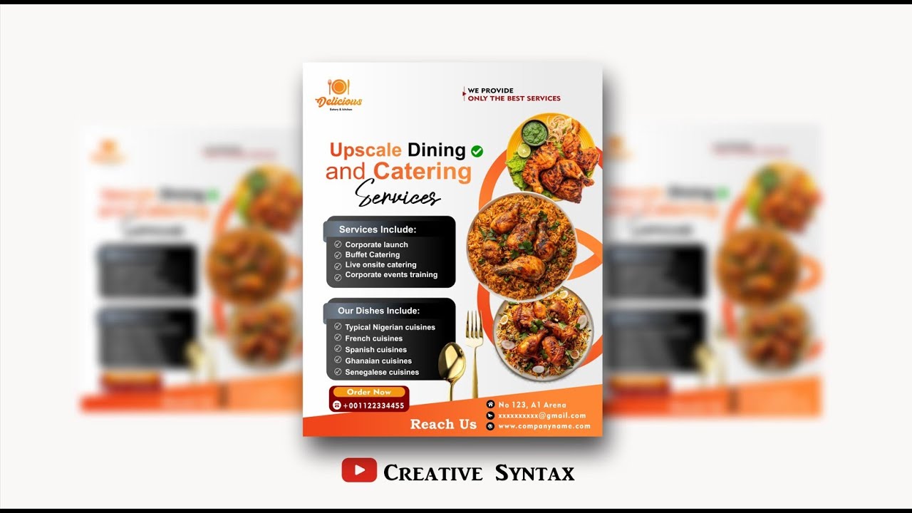 Professional Restaurant Flyer Design in CorelDRAW, Print Ready for Commercial Use