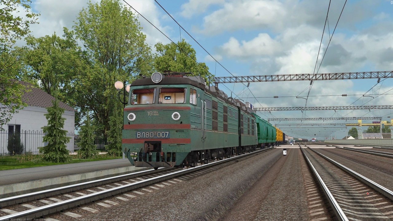 (ZD Simulator) Вантажний потяг №3006    Ділянкою Миронівка - Корсунь.