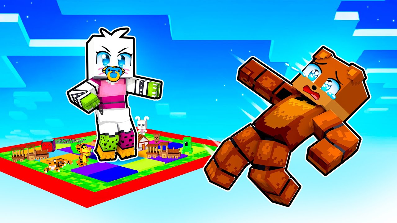 LOCKED on ONE CHUNK with BABY CHICA in Minecraft