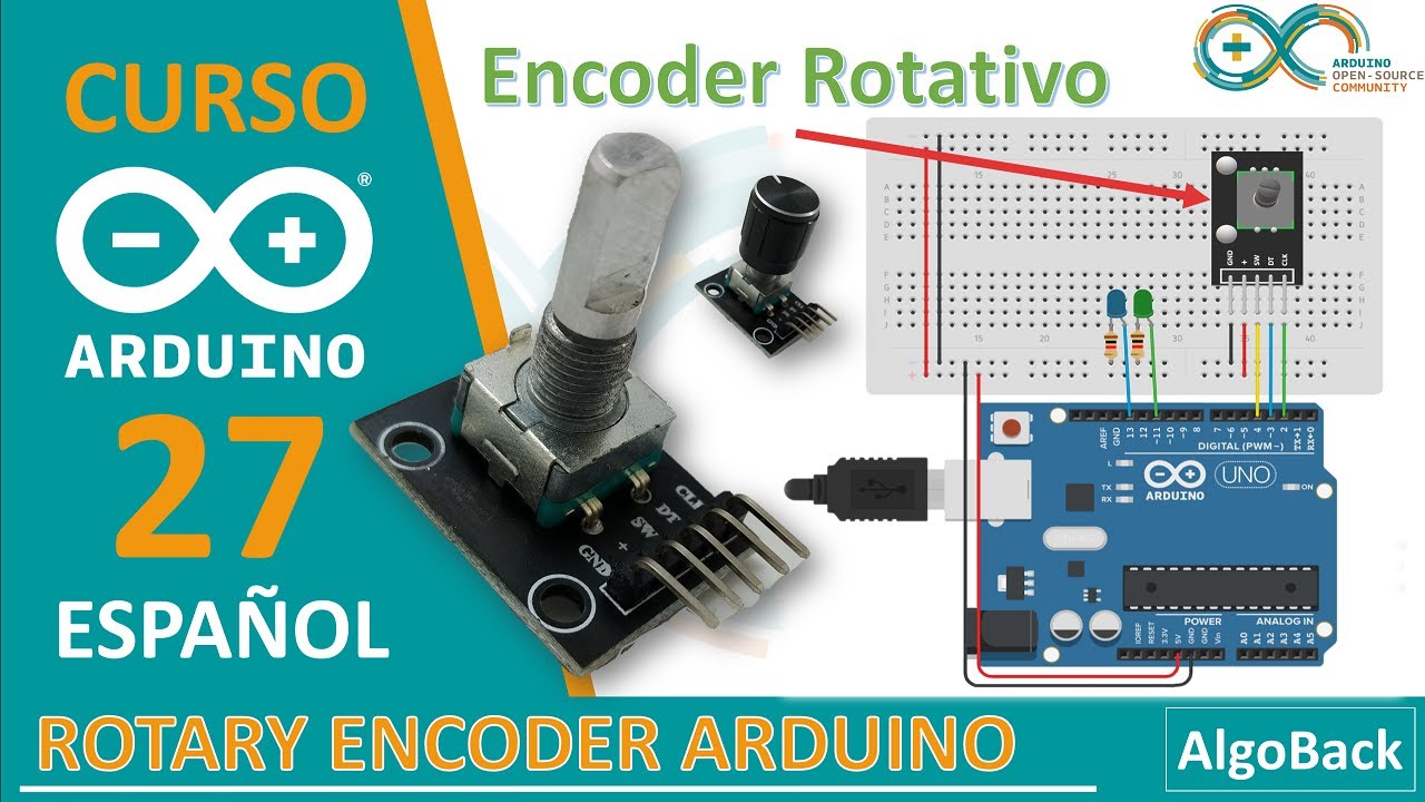 Como usar el ENCODER ROTATIVO | ENCODER ROTATORIO | Video 27 | Curso Arduino desde 0 en Espa&ntilde;ol