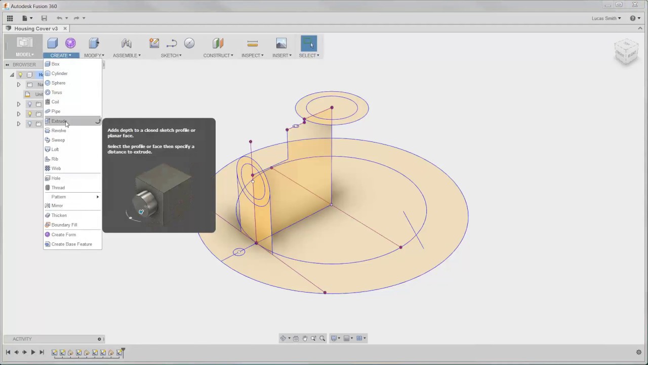 Моделирование во Fusion 360 с использованием основных функций