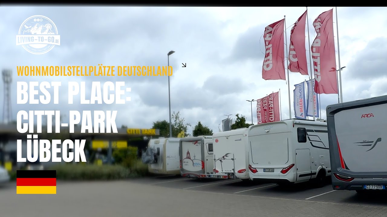 🇩🇪 Wohnmobilstellplatz Citti-Park in Lübeck. Bester Platz in Lübeck