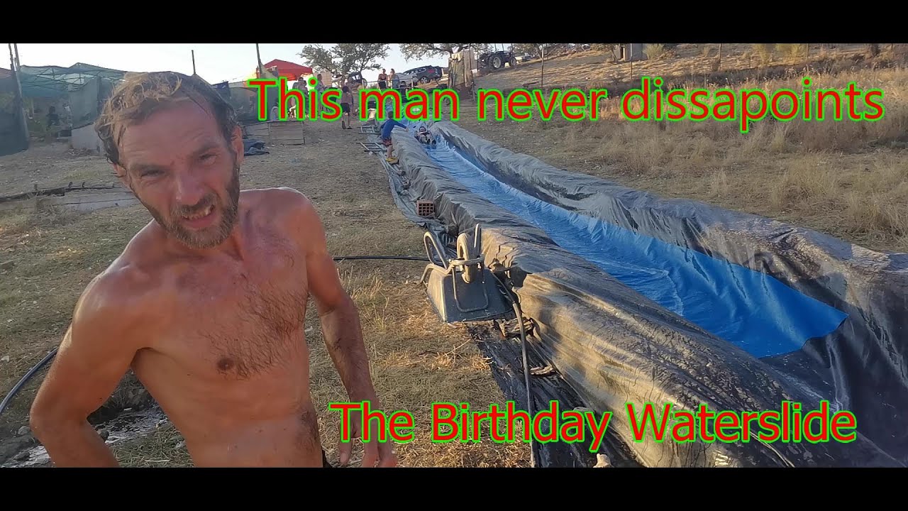 Central Portugal, Penamacor area, Quinta home made waterslide. One day to make, one day of fun!