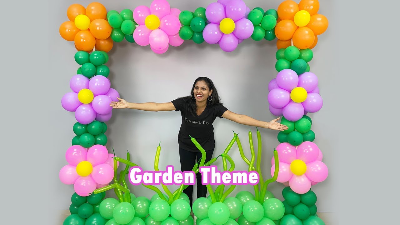 Garden Theme Square Balloon Arch