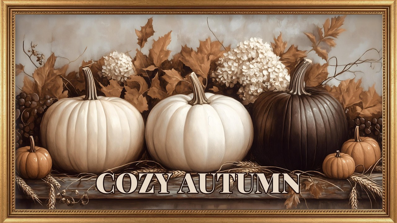 Cozy Autumn Pumpkin Decor | Neutral Fall Paintings | Frame TV Art Screensaver 4K