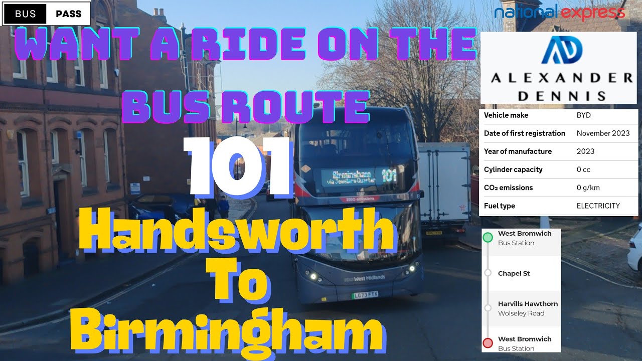 Route 101 Handsworth (The Leveretts) → Birmingham City Centre | POV Full Bus Ride 🚍⚡