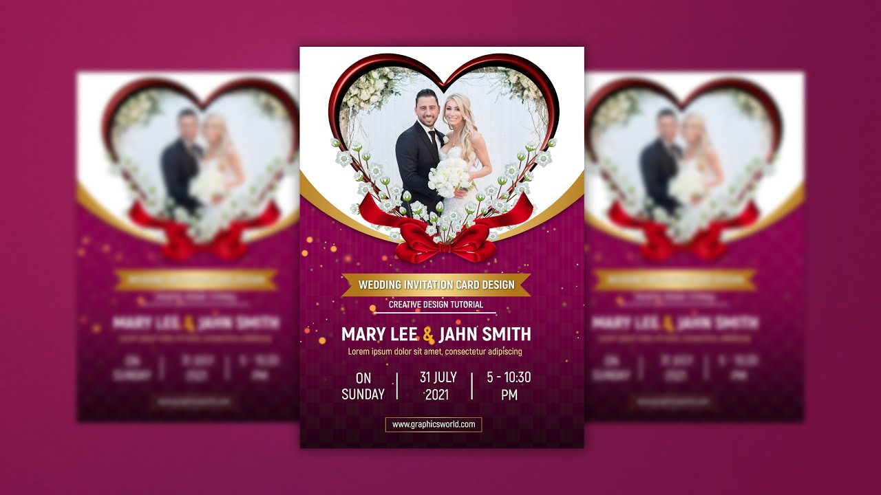 Wedding Invitation Card Design in Photoshop