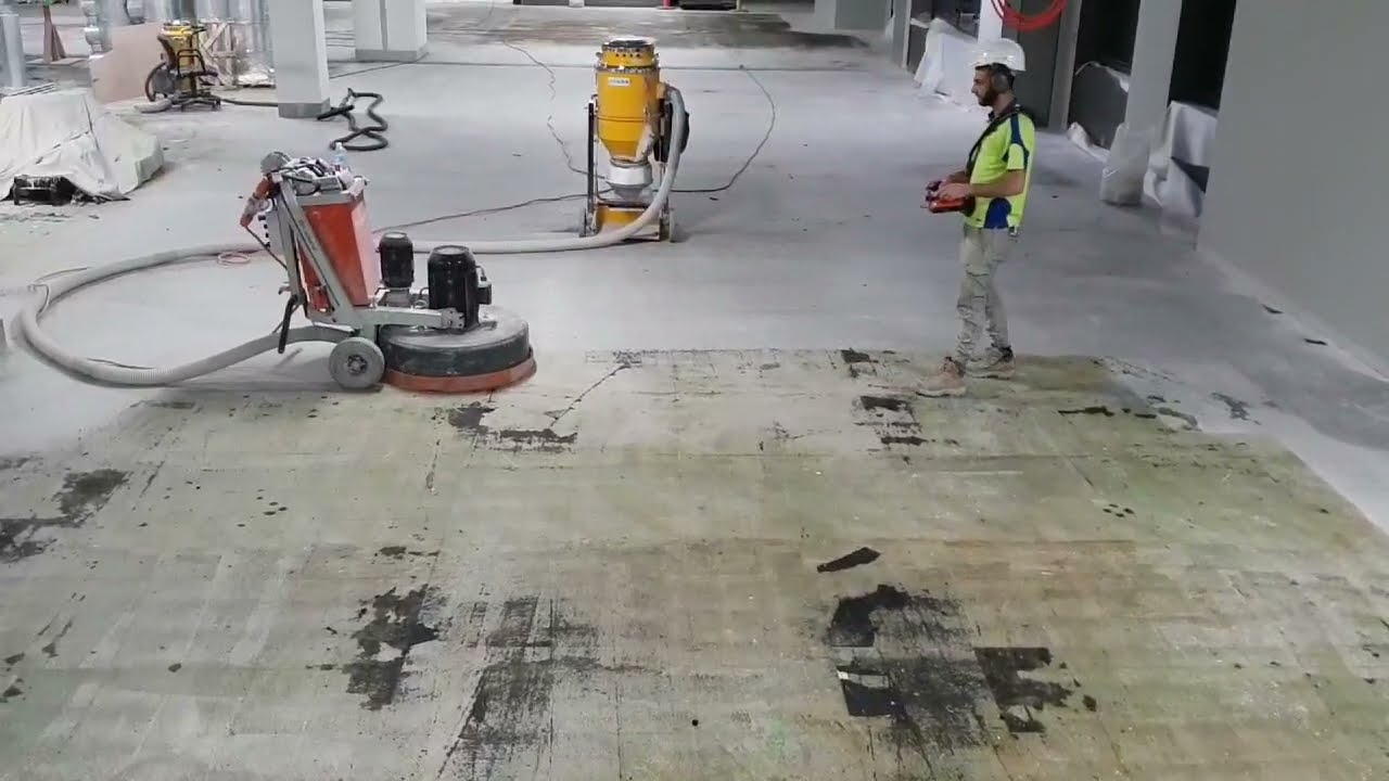 SCP- Concrete Grinding. Glue Removal. Floor Preparation. Pitt St, CBD Sydney. #concretegrinding 
