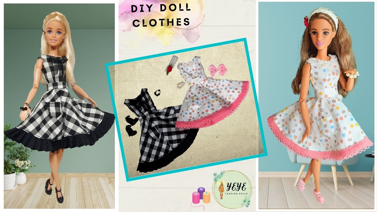 Vestido vintage para Barbie🙂ROPA PARA MUÑECA💙DIY#21 #barbie #barbieclothes #barbiedollclothes