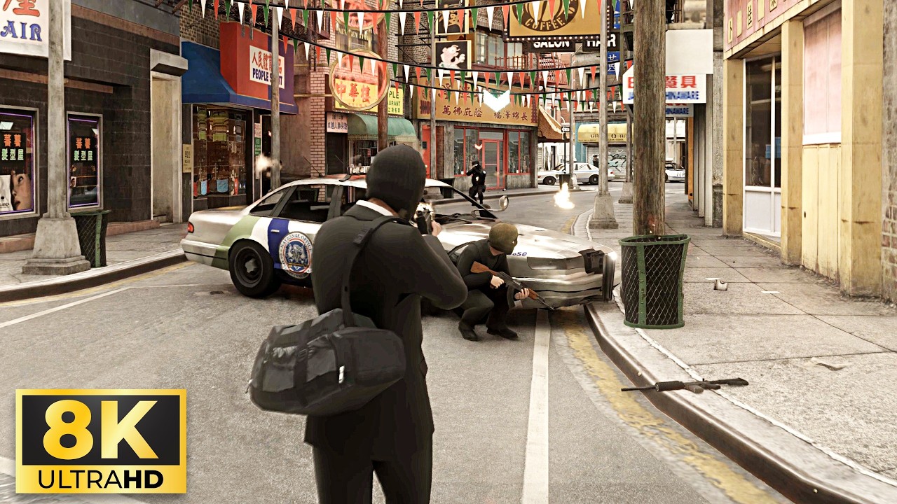 GTA IV Bank Heist Mission - Path Tracing RTX 5090 Max Settings 4k Texture Mod Graphics Gameplay!