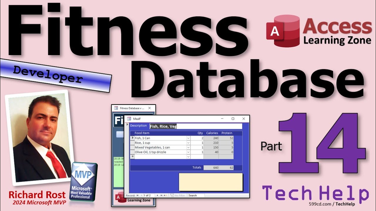 Microsoft Access Fitness Database Part 14: Aggregate Query for Meal Totals, Meal List Form