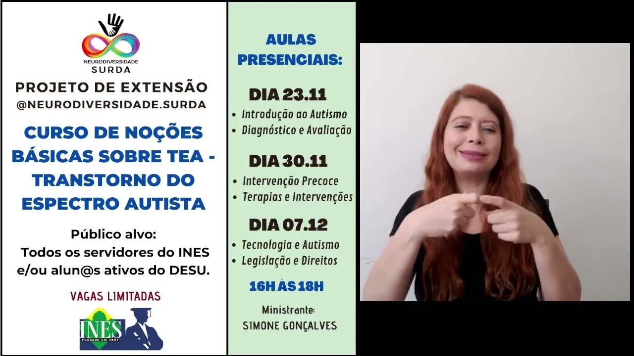 CURSO DE NO&Ccedil;&Otilde;ES B&Aacute;SICAS SOBRE TEA - TRANSTORNO DO ESPECTRO AUTISTA