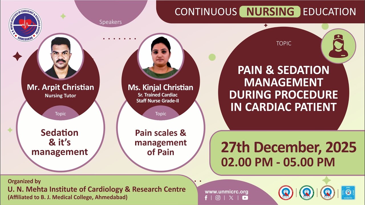 PAIN & SEDATION MANAGEMENT DURING PROCEDURE IN CARDIAC PATIENT - CNE 27.12.2025