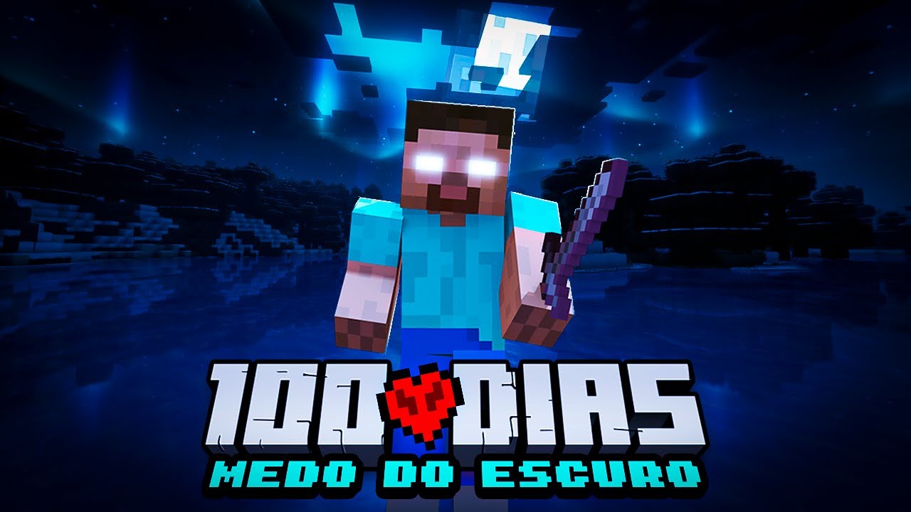 SOBREVIVI 100 DIAS em UM MUNDO MAL ASSOMBRADO!! - MINECRAFT HARDCORE - Medo do Escuro - O FILME #1