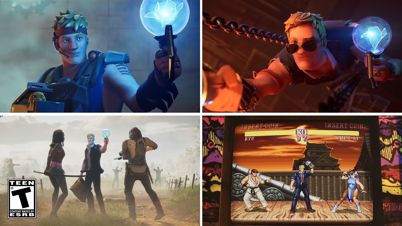 ALL Fortnite Zero Point Crossover Trailers - Fortnite Alien Xenomorph, Street Fighter, Agent Jonesy